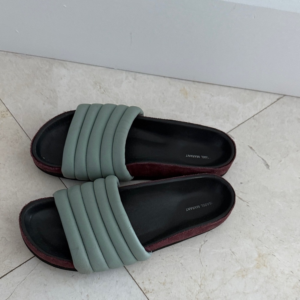 Isabel Marant Black and Brown Slides